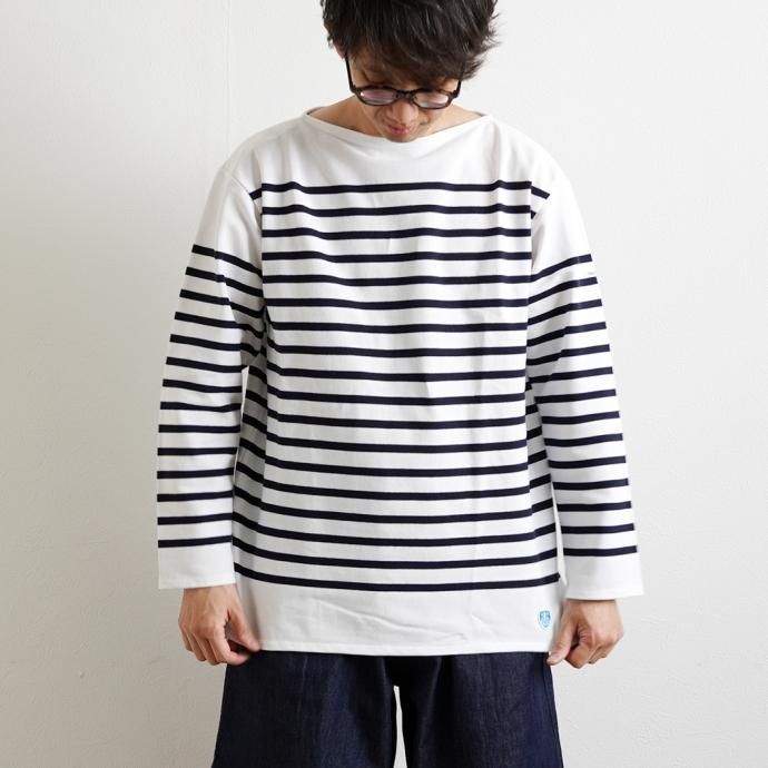 173480957 ORCIVAL オーシバル / ラッセルフレンチセーラーTシャツ - White/Pirate 6101 ボーダーバスク 02