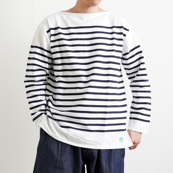 173480957 ORCIVAL オーシバル / ラッセルフレンチセーラーTシャツ - White/Pirate 6101 ボーダーバスク 02