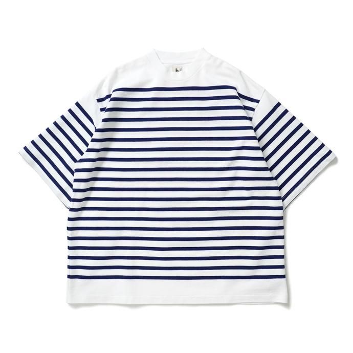 173489110 blurhms ROOTSTOCK / Border Half-sleeve Tee - White x RoyalBlue bROOTS23S30 01
