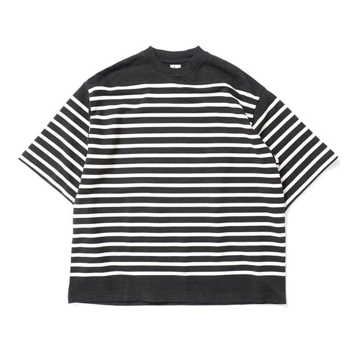 173489963 blurhms ROOTSTOCK / Border Half-sleeve Tee - InkBlack x Natural bROOTS23S30 01