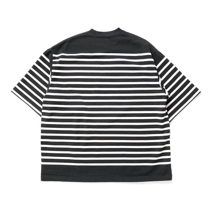 173489963 blurhms ROOTSTOCK / Border Half-sleeve Tee - InkBlack x Natural bROOTS23S30 02