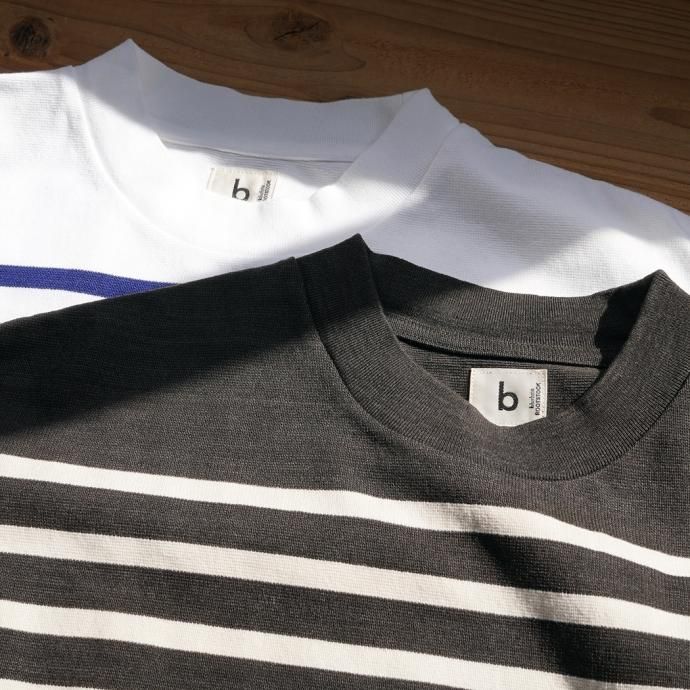 173489963 blurhms ROOTSTOCK / Border Half-sleeve Tee - InkBlack x Natural bROOTS23S30 02