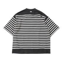 blurhms ROOTSTOCK / Border Half-sleeve Tee - InkBlack x Natural bROOTS23S30