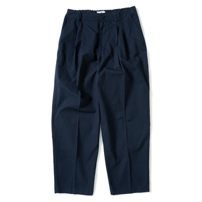 173500316 STILL BY HAND / PT02231 - NAVY 製品染め2タックパンツ 01