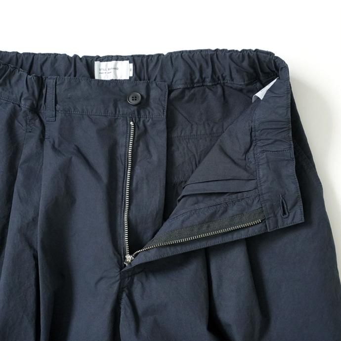 173500316 STILL BY HAND / PT02231 - NAVY 製品染め2タックパンツ 02