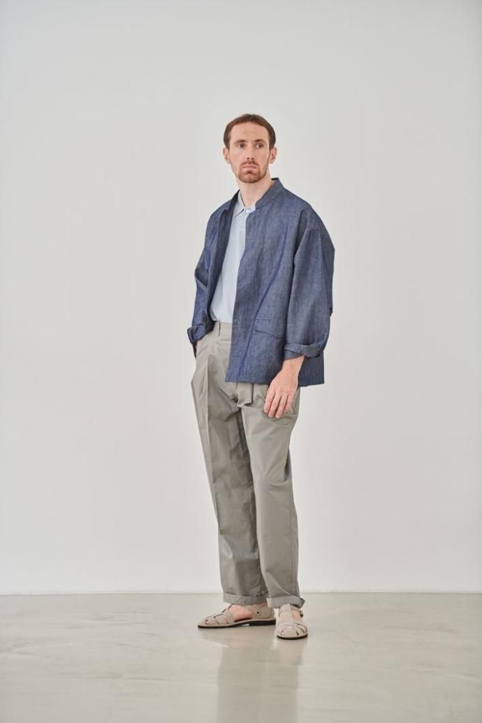 173500316 STILL BY HAND / PT02231 - NAVY 製品染め2タックパンツ 02