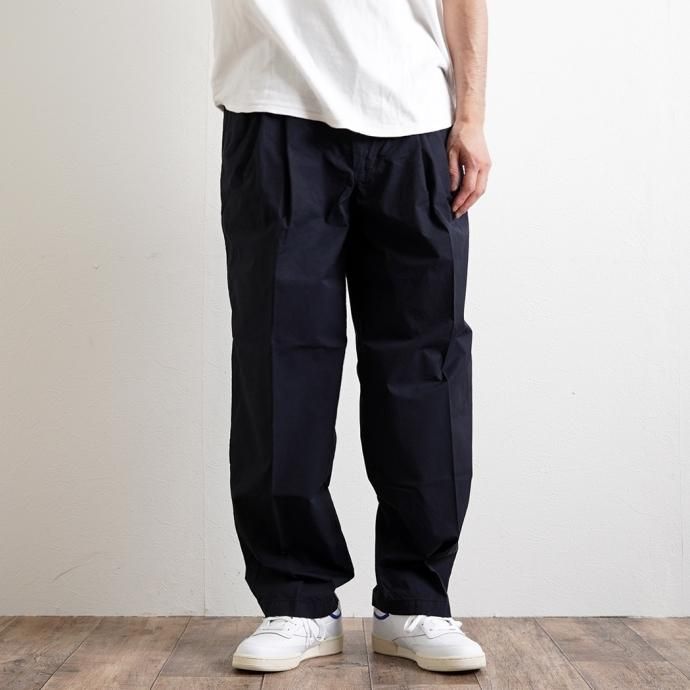 173500316 STILL BY HAND / PT02231 - NAVY 製品染め2タックパンツ 02
