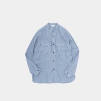 STILL BY HAND / SH02231 - BLUE GREY シルク混バンドカラーシャツ<img class='new_mark_img2' src='https://img.shop-pro.jp/img/new/icons47.gif' style='border:none;display:inline;margin:0px;padding:0px;width:auto;' />