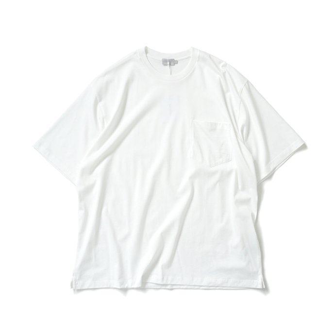 173567189 handvaerk ハンドバーク / 60/2 クルーネックポケットビッグTシャツ - White #6513 02