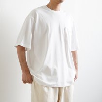 handvaerk ハンドバーク / 60/2 クルーネックポケットビッグTシャツ - White #6513
