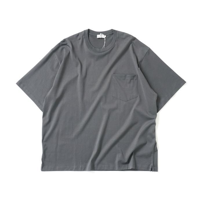 173567196 handvaerk ハンドバーク / 60/2 クルーネックポケットビッグTシャツ - Carbon #6513 02