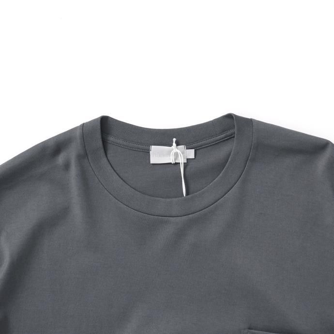 173567196 handvaerk ハンドバーク / 60/2 クルーネックポケットビッグTシャツ - Carbon #6513 02