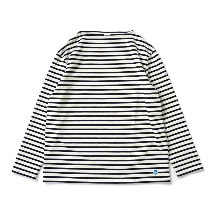 173590264 ORCIVAL オーシバル / コットンロード フレンチバスクシャツ - ECRU x MARINE 生成/ネイビー B211 01