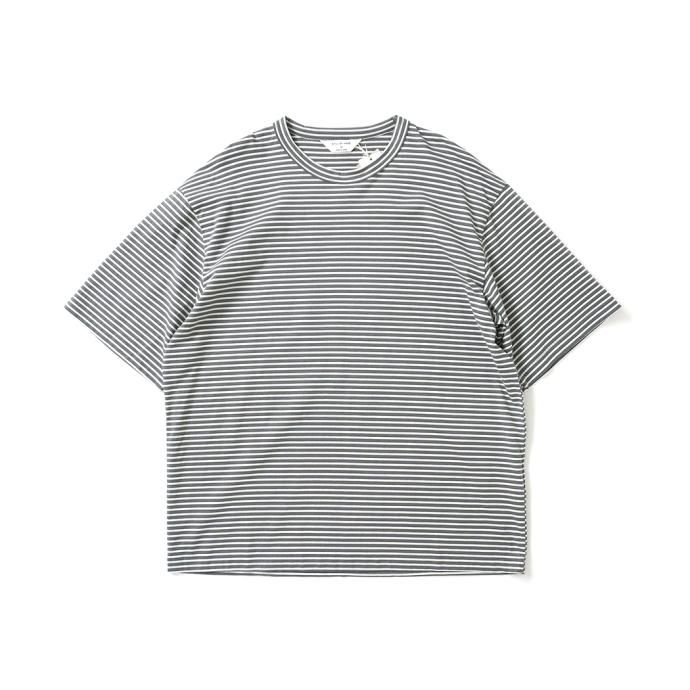 173663071 STILL BY HAND / CS04231 - GREY x WHITE ボーダーTシャツ 01
