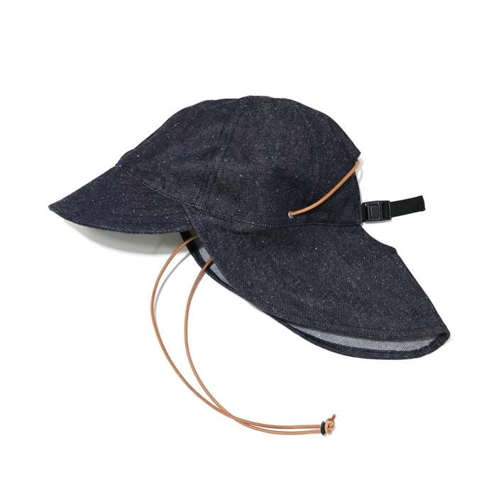 173777614 INNAT / SILK DENIM SUNSHADE CAP - Indigo シルクデニム サンシェードキャップ インディゴ INNAT04-A01 01