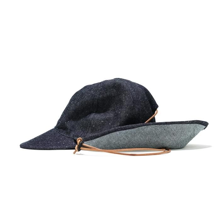 173777614 INNAT / SILK DENIM SUNSHADE CAP - Indigo シルクデニム サンシェードキャップ インディゴ INNAT04-A01 02