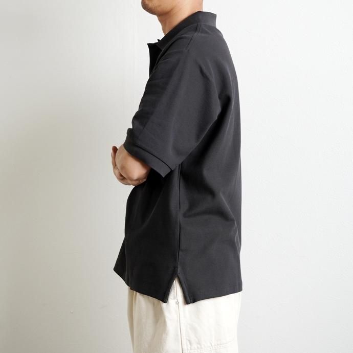 173784331 handvaerk ハンドバーク / PIQUE S/S POLO SHIRT ポロシャツ - Carbon Black #1500 02