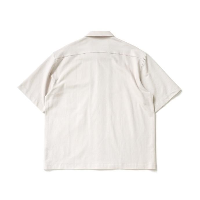 173784844 handvaerk ハンドバーク / PIQUE OPEN COLLARED SHIRT 鹿の子素材シャツ - Lt.Grey #1503 02