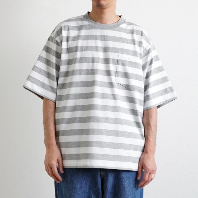 173858967 Powderhorn Mountaineering / PH23SS-001 P.H. M.STRIPE TEE Regular Stripe - Grey/White ܡȾµT 02