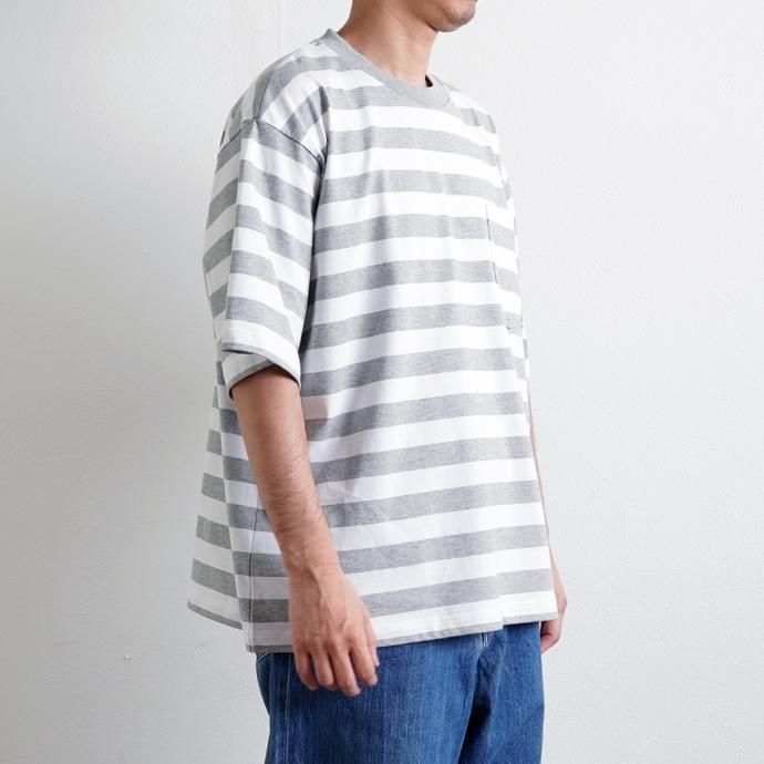 173858967 Powderhorn Mountaineering / PH23SS-001 P.H. M.STRIPE TEE Regular Stripe - Grey/White ܡȾµT 02