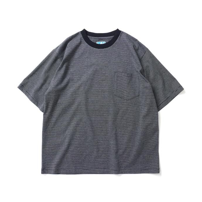 173859154 Powderhorn Mountaineering / PH23SS-001 P.H. M.STRIPE TEE Micro Stripe - Black/White マイクロボーダー半袖Tシャツ 01