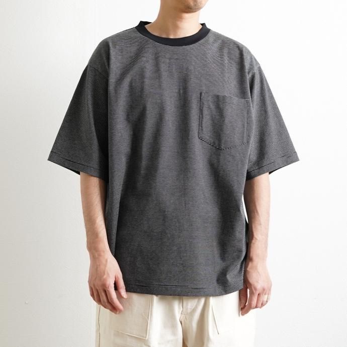 173859154 Powderhorn Mountaineering / PH23SS-001 P.H. M.STRIPE TEE Micro Stripe - Black/White マイクロボーダー半袖Tシャツ 02