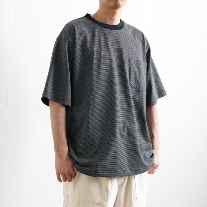 173859154 Powderhorn Mountaineering / PH23SS-001 P.H. M.STRIPE TEE Micro Stripe - Black/White マイクロボーダー半袖Tシャツ 02