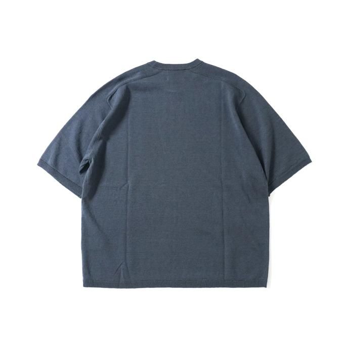 174315825 STILL BY HAND / KN03232 - BLUE GREY リネン/コットン ニットTシャツ 02