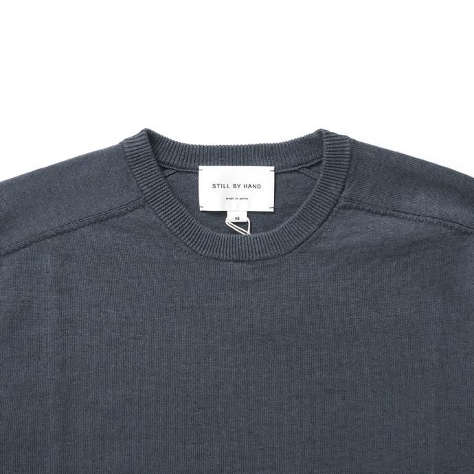 174315825 STILL BY HAND / KN03232 - BLUE GREY リネン/コットン ニットTシャツ 02