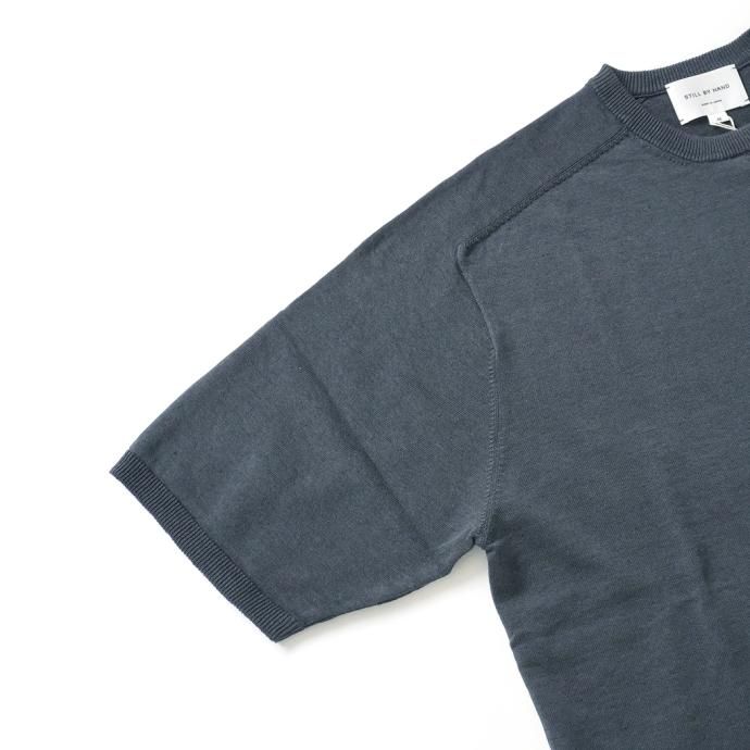 174315825 STILL BY HAND / KN03232 - BLUE GREY リネン/コットン ニットTシャツ 02