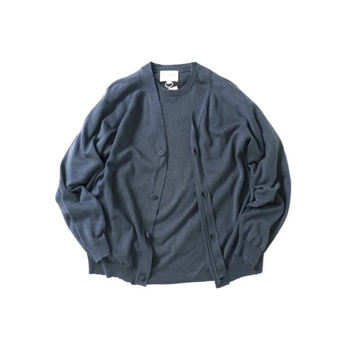 174315825 STILL BY HAND / KN03232 - BLUE GREY リネン/コットン ニットTシャツ 02