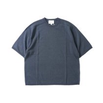 STILL BY HAND / KN03232 - BLUE GREY リネン／コットン ニットTシャツ