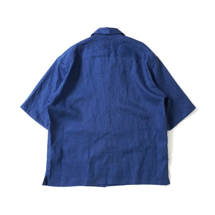 174315985 STILL BY HAND / SH06232 - INDIGO BLUE リネン オープンカラー半袖シャツ 02
