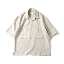 STILL BY HAND / SH06232 - LIGHT BEIGE リネン オープンカラー半袖シャツ