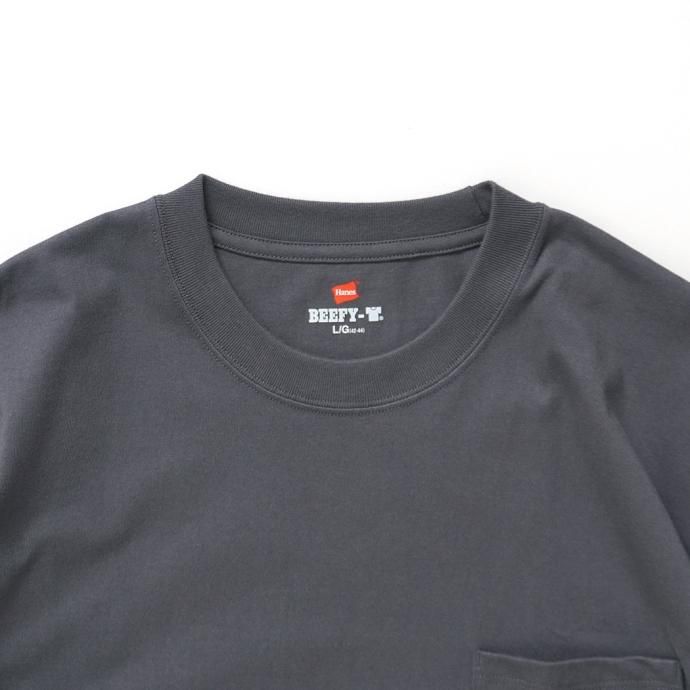 174394493 Hanes / BEEFY-T ビーフィー 半袖ポケットTシャツ ダークグレー #081 H5190 02