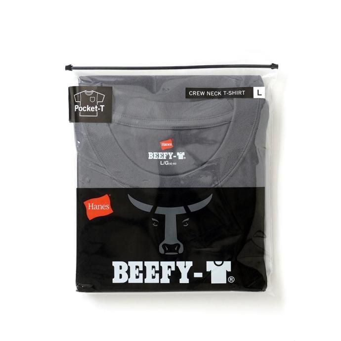 174394493 Hanes / BEEFY-T ビーフィー 半袖ポケットTシャツ ダークグレー #081 H5190 02