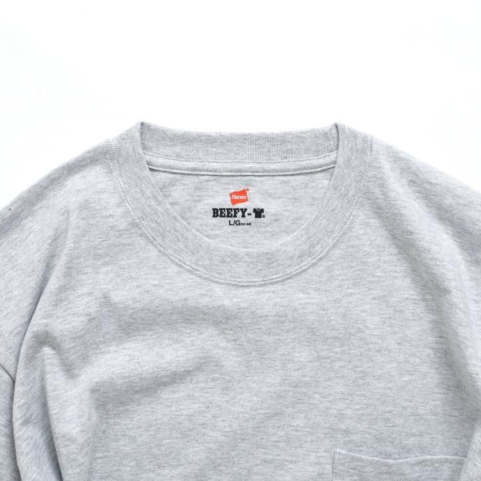 174395024 Hanes / BEEFY-T ビーフィー 長袖Tシャツ ヘザーグレー #060 H5186 02