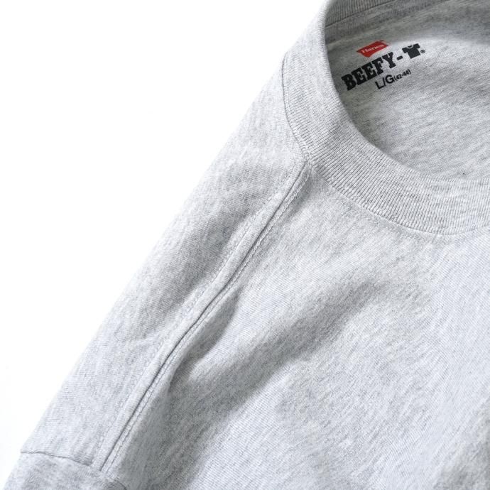 174395024 Hanes / BEEFY-T ビーフィー 長袖Tシャツ ヘザーグレー #060 H5186 02