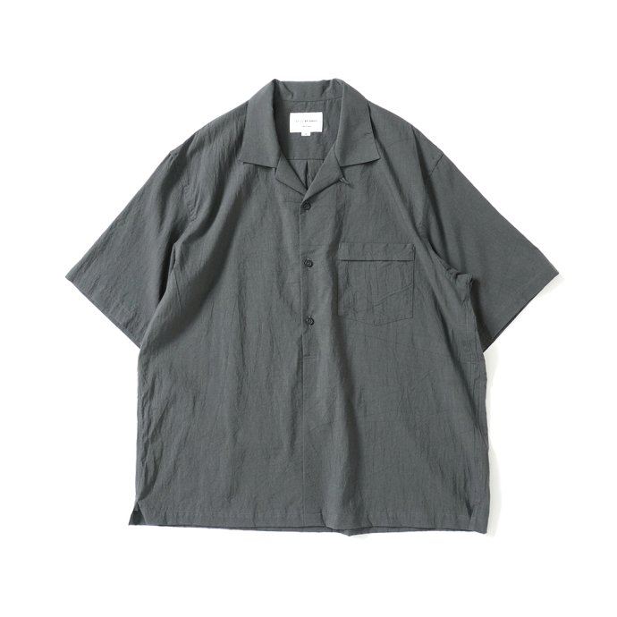 STILL BY HAND / SH01232 - CHARCOAL プルオーバー  オープンカラー半袖シャツ