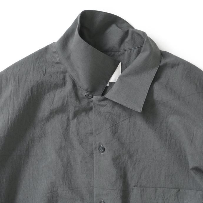 174486178 STILL BY HAND / SH01232 - CHARCOAL プルオーバー オープンカラー半袖シャツ 02