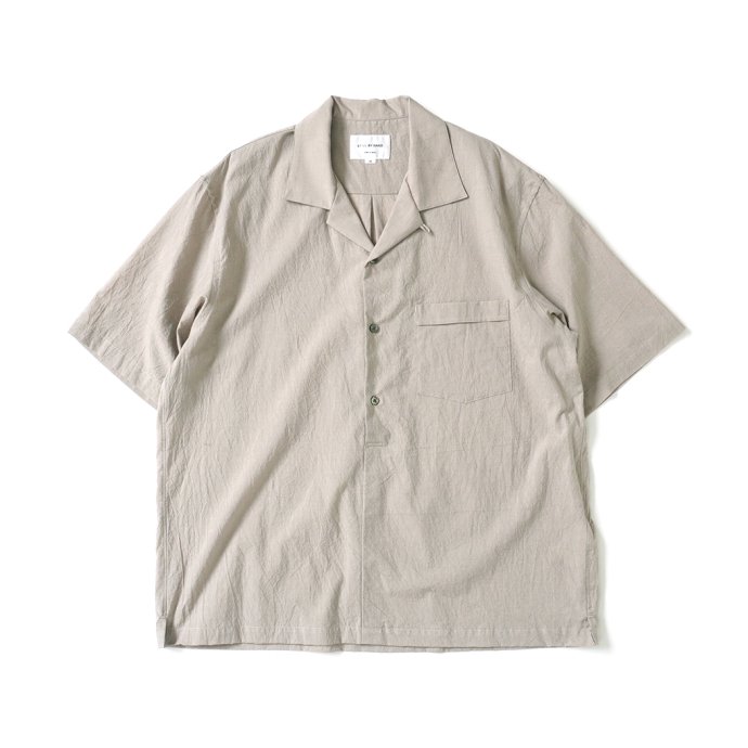STILL BY HAND / SH01232 - BEIGE プルオーバー  オープンカラー半袖シャツ