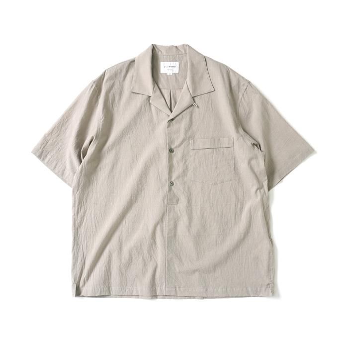 174486505 STILL BY HAND / SH01232 - BEIGE プルオーバー オープンカラー半袖シャツ 01