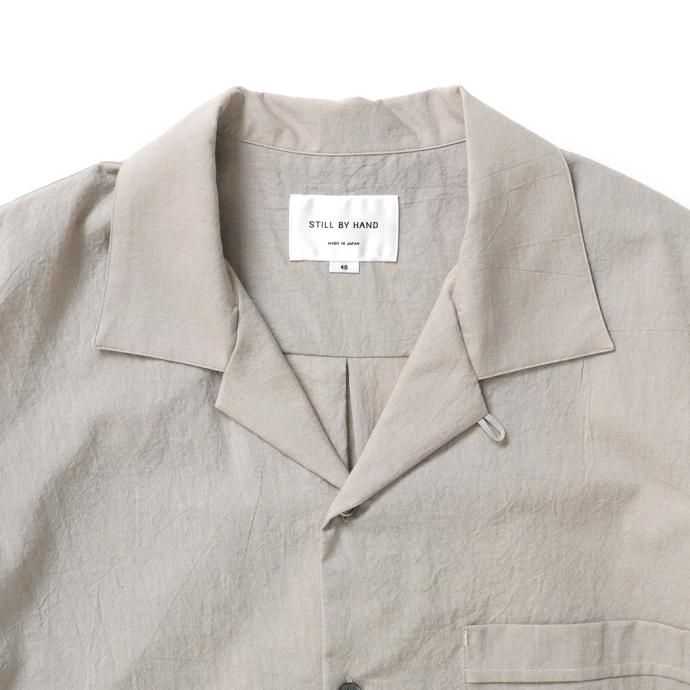 174486505 STILL BY HAND / SH01232 - BEIGE プルオーバー オープンカラー半袖シャツ 02