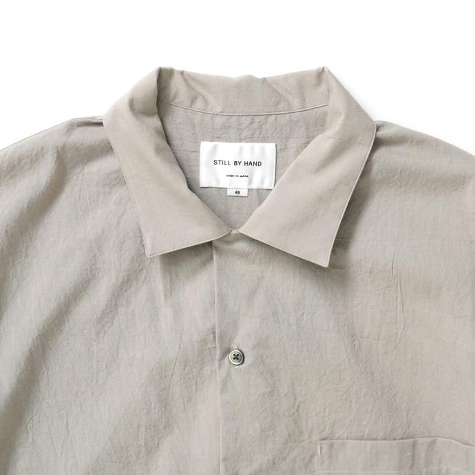 174486505 STILL BY HAND / SH01232 - BEIGE プルオーバー オープンカラー半袖シャツ 02