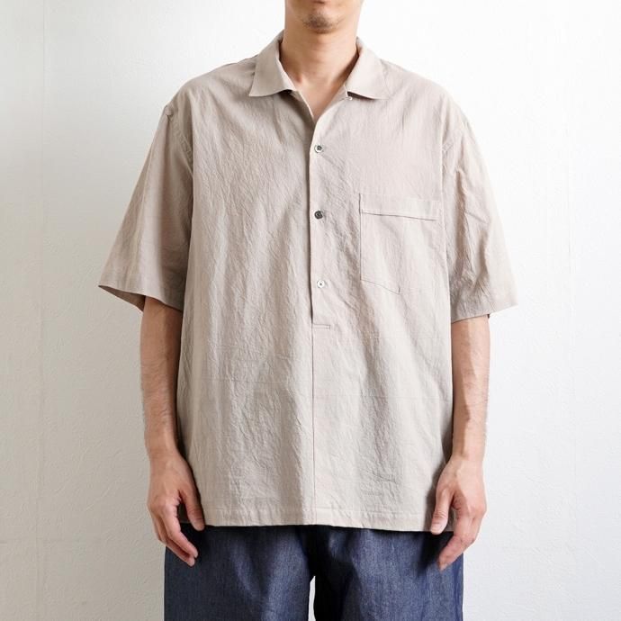 174486505 STILL BY HAND / SH01232 - BEIGE プルオーバー オープンカラー半袖シャツ 02
