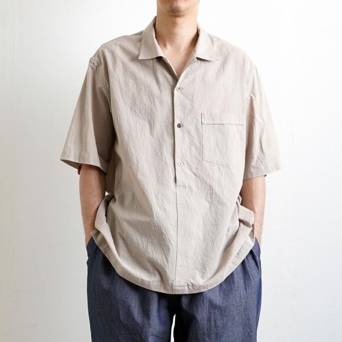 174486505 STILL BY HAND / SH01232 - BEIGE プルオーバー オープンカラー半袖シャツ 02