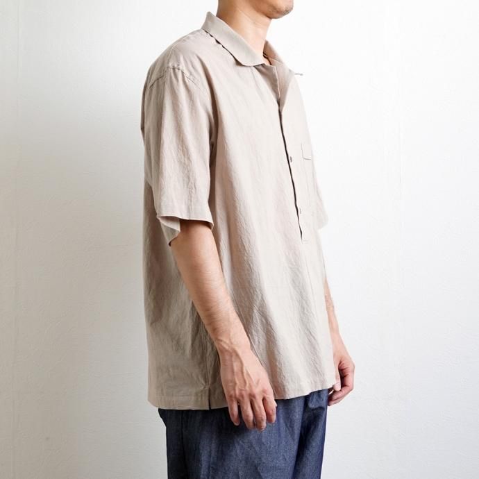174486505 STILL BY HAND / SH01232 - BEIGE プルオーバー オープンカラー半袖シャツ 02