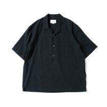 STILL BY HAND / SH01232 - BLACK プルオーバー  オープンカラー半袖シャツ