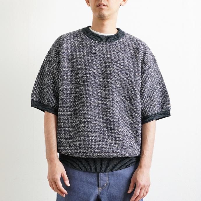 174504636 reverve / RV23S001 - NAVY MIX 半袖ミックスニットプルオーバー 02