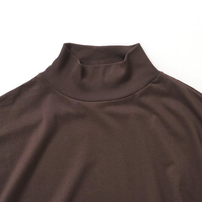 blurhms ROOTSTOCK / Silk Cotton 20/80 High-neck L/S - DarkBrown  シルクコットンハイネックカットソー bROOTS23F20
